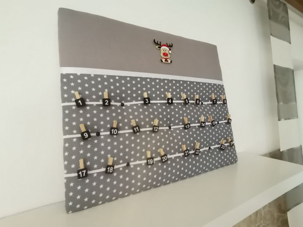 Adventskalender Grau Sterne 70x70cm oder 70x80cm