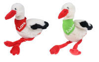 Storch 37cm mit Namen am Halstuch Storch 37cm mit Namen am Halstuch