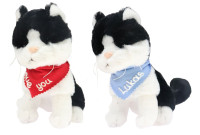 Katze schwarz 18cm mit Namen am Halstuch Katze schwarz 18cm mit Namen am Halstuch