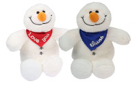 Schneemann 20cm mit Namen am Halstuch Schneemann 20cm mit Namen am Halstuch
