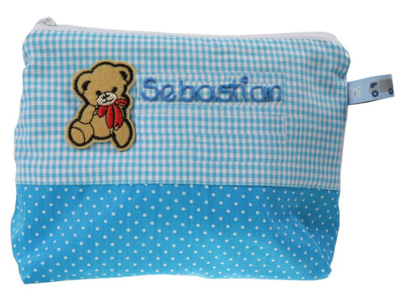 Waschtasche Teddy mit Namen 21x16cm